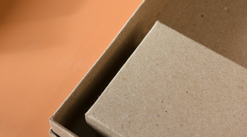 an open cardboard box sitting on top of a table